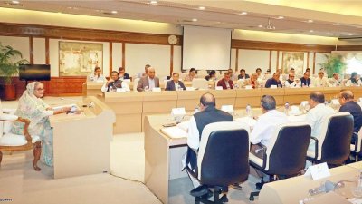 প্রধানমন্ত্রী শেখ হাসিনার সভাপতিত্বে তার কার্যালয়ে মন্ত্রিসভার বৈঠক অনুষ্ঠিত হয়। ছবি: ফোকাস বাংলা
