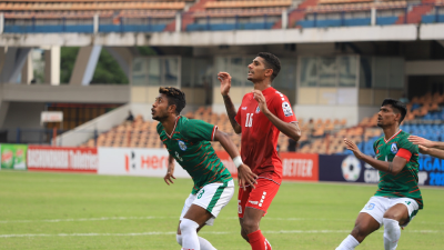 বাংলাদেশ-লেবানন ম্যাচের একটি দৃশ্য।