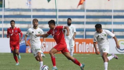 নেপাল-পাকিস্তান ম্যাচের একটি দৃশ্য।