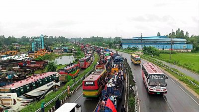 ঢাকা-টাঙ্গাইল মহাসড়কে যানজট