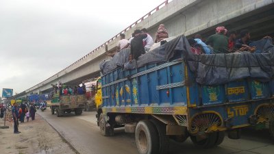 সিরাজগঞ্জের মহাসড়কে নেই যানজট
