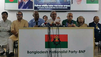 বক্তব্য রাখছেন মির্জা ফখরুল ইসলাম আলমগীর
