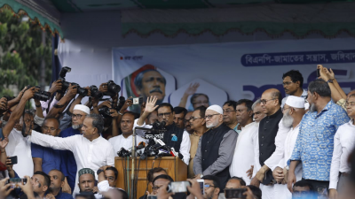 আওয়ামী লীগের শান্তি সমাবেশে ওবায়দুল কাদের (ছবি: সাজ্জাদ হোসেন)