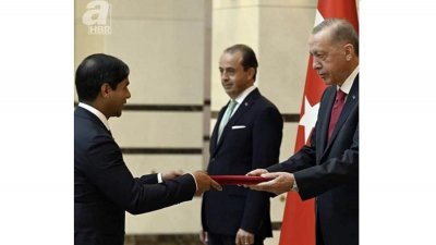 তুরস্কের রাষ্ট্রপতি রজব তাইয়্যেব এরদোয়ানের কাছে পরিচয়পত্র পেশ করেন আমানুল হক