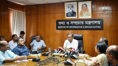 দীপ্ত আলাউদ্দীন নামে সংকলন গ্রন্থের মোড়ক উন্মোচন শেষে সাংবাদিকদের সঙ্গে কথা বলেন তথ্যমন্ত্রী
