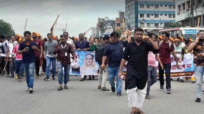 ছাত্রলীগ-যুবলীগের লাঠি মিছিল