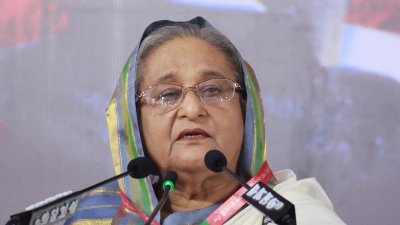 দলের বিশেষ বর্ধিত সভায় বক্তব্য রাখছেন আওয়ামী লীগ সভাপতি ও প্রধানমন্ত্রী শেখ হাসিনা, ছবি: ফোকাস বাংলা