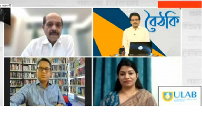 ‘ডেঙ্গু চক্র’ শীর্ষক বৈঠকিতে অতিথিদের সঙ্গে সঞ্চালক