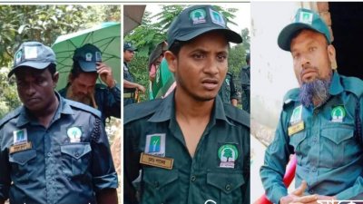 অপহরণের শিকার আবদুর রহমান, শাকের ও আবদুর রহিম (বাঁ থেকে)