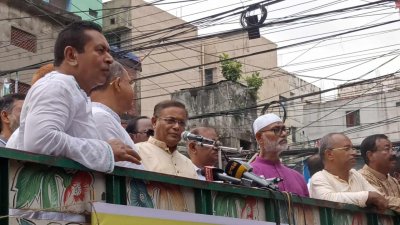 রাজধানীর মোহাম্মদপুরে দলীয় সমাবেশে বক্তব্য রাখছেন ড. হাছান মাহমুদ