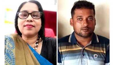 অধ্যক্ষ ডা. আমায়াত-উল-হাসিন ঝিমলি ও ছাত্রলীগ নেতা সজল কুমার ঘোষ