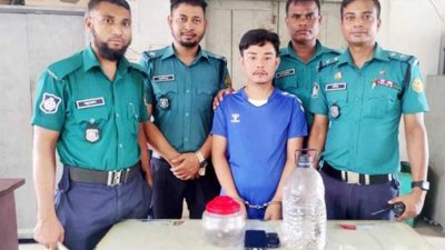 পুলিশের হেফাজতে আটক ব্যক্তি