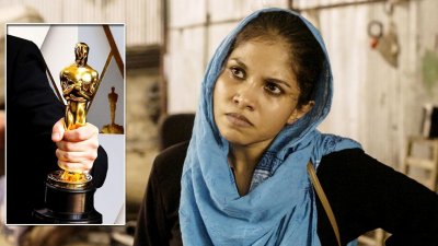 অস্কারের স্বর্ণমূর্তি ও ‘পায়ের তলায় মাটি নাই’ ছবির দৃশ্য