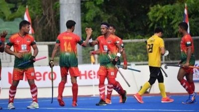এশিয়ান গেমস হকিতে সিঙ্গাপুরকে ৭-৩ গোলে উড়িয়ে দিয়েছে বাংলাদেশ