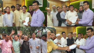 সমর্থকদের নিয়ে মনোনয়নপত্র জমা দেন প্রার্থীরা