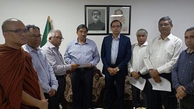 বাংলাদেশ হিন্দু বৌদ্ধ খ্রিস্টান ঐক্য পরিষদের প্রতিনিধি দল মানবাধিকার কমিশনের চেয়ারম্যানের কাছে স্মারকলিপি দেন