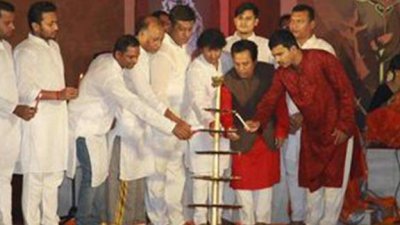 রমনা কালী মন্দিরে মহালয়া উপলক্ষে মঙ্গলপ্রদীপ প্রজ্বলন