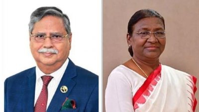 বাংলাদেশের রাষ্ট্রপতি মোহাম্মদ সাহাবুদ্দিন এবং ভারতের রাষ্ট্রপতি দ্রৌপদী মুর্মু