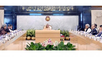 মন্ত্রিপরিষদ বৈঠকে সভাপতিত্ব করেন প্রধানমন্ত্রী শেখ হাসিনা। ছবি: ফোকাস বাংলা