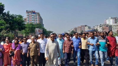 অবরোধ প্রতিরোধে মিছিল ও অবস্থান কর্মসূচি পালন করে আওয়ামী লীগ, যুবলীগ, ছাত্রলীগ