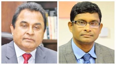 অর্থমন্ত্রী আ হ ম মুস্তফা কামাল ও জাতীয় পার্টির সংসদ সদস্য শামীম হায়দার পাটোয়ারী