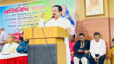সভায় বক্তব্য রাখছেন জাহাঙ্গীর কবির নানক