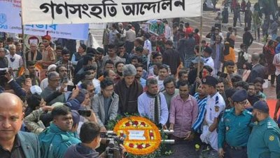 মিরপুরের শহীদ বুদ্ধিজীবী স্মৃতিসৌধে পুস্পস্তবক অর্পণ করেন জোনায়েদ সাকি