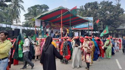 বিজয় শোভাযাত্রায় যোগ দিচ্ছেন আওয়ামী লীগ নেতাকর্মীরা