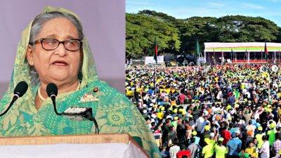 সিলেট থেকে আওয়ামী লীগের নির্বাচনি প্রচার শুরু করেছেন প্রধানমন্ত্রী ও দলের সভাপতি শেখ হাসিনা (ছবি: ফোকাস বাংলা)