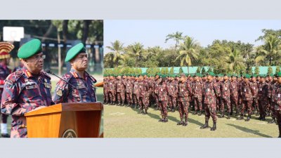 বিজিবি সদস্যদের সঙ্গে মতবিনিময়কালে বর্ডার গার্ড বাংলাদেশের মহাপরিচালক মেজর জেনারেল এ কে এম নাজমুল হাসান