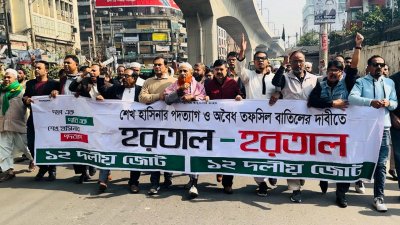 ১২ দলীয় জোটের বিক্ষোভ মিছিল