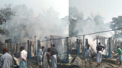 পুড়ে ছাই হয়ে যাওয়া বসতঘরের চিত্র