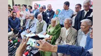 সংবাদ সম্মেলনে বক্তব্য রাখছেন বিএনপির জাতীয় স্থায়ী কমিটির সদস্য ড. আবদুল মঈন খান