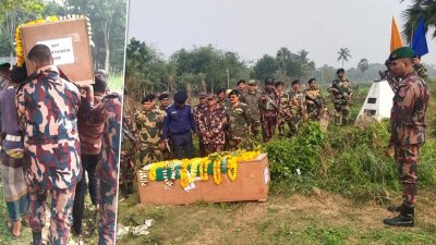 নিহত বিজিবি সদস্য রইস উদ্দিনের লাশ হস্তান্তর