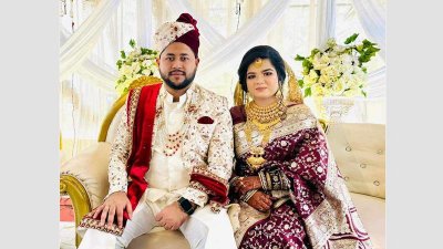বরের সঙ্গে শুটার কামরুন নাহার কলি
