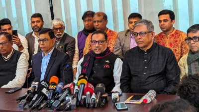 প্রেস ব্রিফিংয়ে আওয়ামী লীগের সাধারণ সম্পাদক ওবায়দুল কাদের (ছবি: সংগৃহীত)