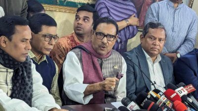 প্রেস ব্রিফিংয়ে আওয়ামী লীগের সাধারণ সম্পাদক ওবায়দুল কাদের (ছবি: সংগৃহীত)