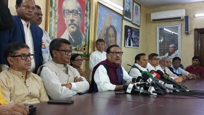 সংবাদ সম্মেলনে ওবায়দুল কাদের (ছবি: সংগৃহীত)