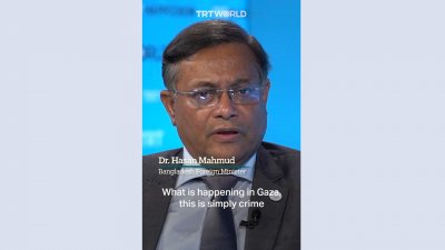 তুরস্কের টিভি চ্যানেল টিআরটি’কে সাক্ষাৎকার দিচ্ছেন পররাষ্ট্রমন্ত্রী ড. হাছান মাহমুদ