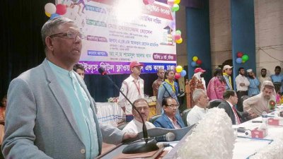 অনুষ্ঠানে বক্তব্য রাখছেন আ ফ ম বাহাউদ্দিন নাছিম