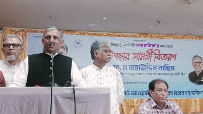 বক্তব্য দিচ্ছেন আ ফ ম বাহাউদ্দিন নাছিম