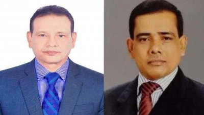 শাহাদাত হোসেন (বাঁয়ে) ও মাহবুবুর রশীদ মঞ্জু