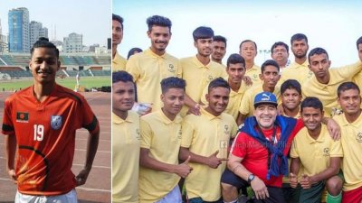 ম্যারাডোনার সঙ্গে বাংলাদেশ দল, যেখানে ছিলেন জুয়েল