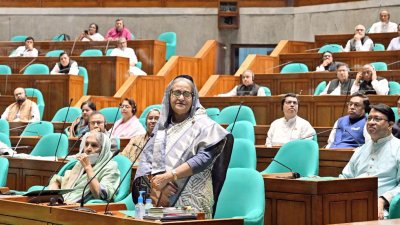 জাতীয় সংসদে প্রধানমন্ত্রী শেখ হাসিনা (ছবি: ফোকাস বাংলা)