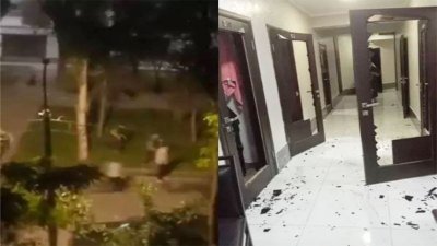 বিদেশি শিক্ষার্থীদের থাকা হোস্টেলে হামলার চিত্র (ছবি: সংগৃহীত)