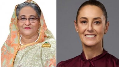 প্রধানমন্ত্রী শেখ  হাসিনা ও মেক্সিকোর  নবনির্বাচিত প্রেসিডেন্ট ড. ক্লদিয়া  শিনবাউম পারদো