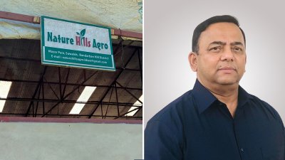 সাবেক আইজিপি বেনজীর আহমেদ (ডানে), তার গরুর খামার (বামে)। ছবি: প্রতিবেদক।