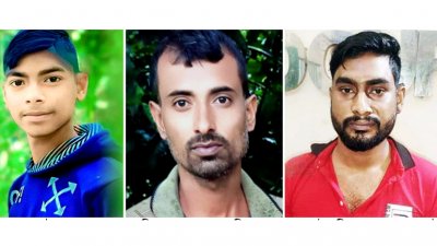 সিজান বাবু, সম্রাট ইসলাম ও বিরাজুল ইসলাম ব্রাজিল (বাঁ থেকে)