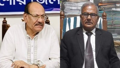 আওয়ামী লীগ সভাপতি শহিদুল ইসলাম মিলন ও প্রসিকিউটর অ্যাডভোকেট মোস্তাফিজুর রহমান মুকুল