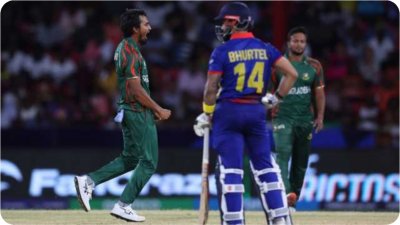 শুরুতেই নেপালকে কাঁপিয়ে দিয়েছেন তানজিম সাকিব।